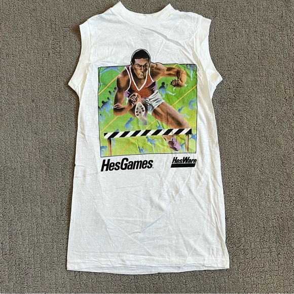 VTG HESware Hes Games Sleeveless T Shirt Sz S Deadstock Commodore 64 Video Game. - Picture 2 of 7